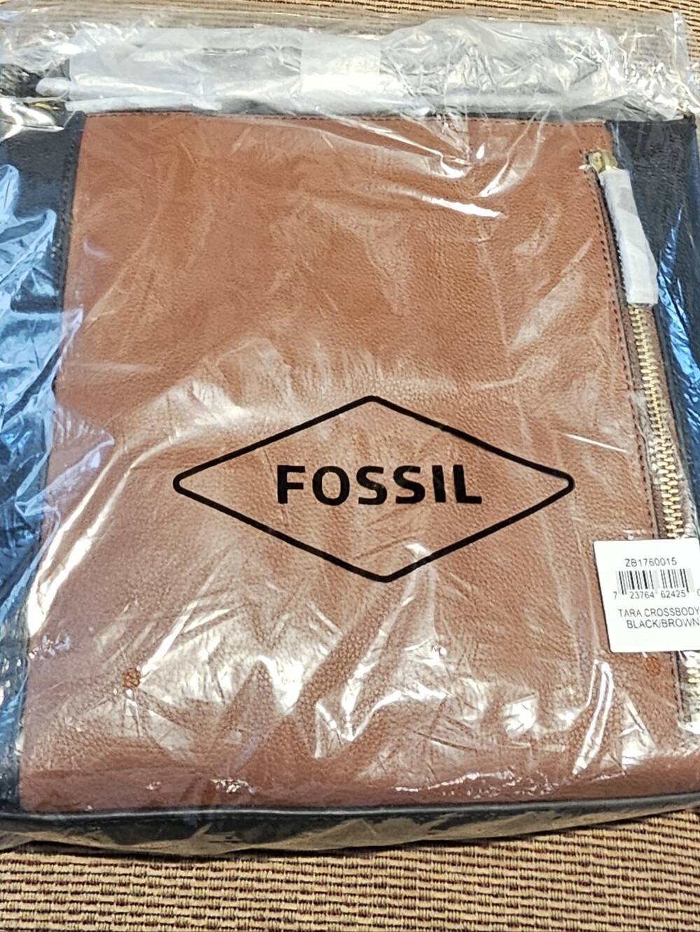 Fossil Two-Tone Leather Messenger Bag - Brown & Black